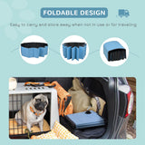 PawHut Dog Paddling Pool, Foldable Dog Pool, Leakproof & Hard Plastic, Portable Pet Bathtub with Non-Slip Base & Drainage Hole, for Indoors, Outdoors, Garden, Patio, 100 x 30 cm, Blue