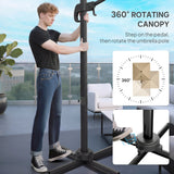 Outsunny 3 x 3 m Cantilever Parasol, Square Patio Umbrella with Crank Handle, Cross Base, Tilt, 360 Rotation, Khaki