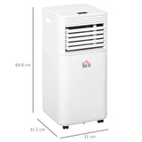 HOMCOM 9000 BTU Portable Air Conditioner for Cooling Dehumidifier Fan, Air Conditioning Unit for Room up to 28m2, with Remote, 24H Timer, Window Mount Kit, R290, A Energy Efficiency, 1122W