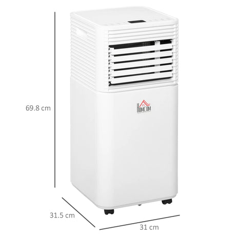 HOMCOM 9000 BTU Portable Air Conditioner for Cooling Dehumidifier Fan, Air Conditioning Unit for Room up to 28m2, with Remote, 24H Timer, Window Mount Kit, R290, A Energy Efficiency, 1122W