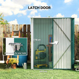Outsunny 5.3 x 3.1ft Corrugated Steel Garden Shed - Green