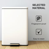 HOMCOM 20L Kitchen Bin with Soft-Close Lid and Stay-Open Function, Pedal Bin with Removable Inner Bucket for Kitchen, Office, Home, Cream