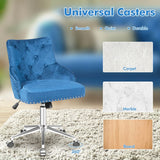 Upholstered Home Office Chair with Wheels and Nailhead Trim