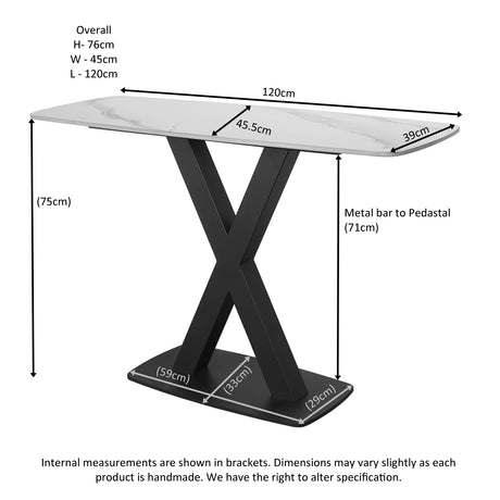 Console Table - In White Stone