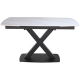 Medium Extending Dining Table 140-200cm - In White Stone