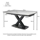 Large Extending Dining Table 160-240cm - In White Stone