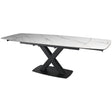 Large Extending Dining Table 160-240cm - In White Stone