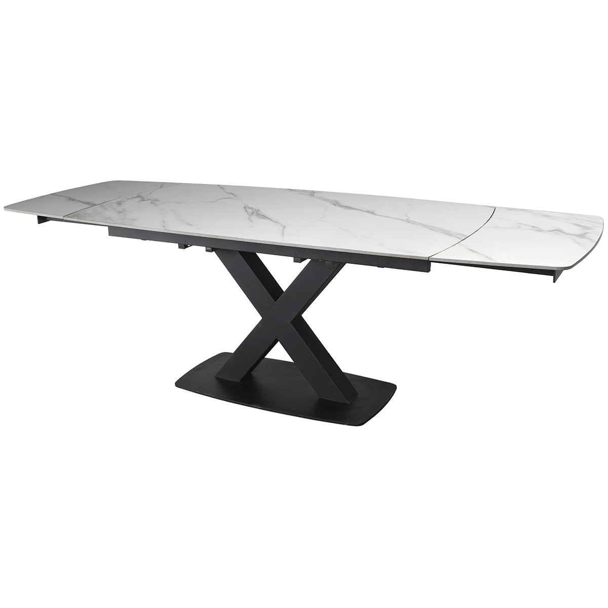 Large Extending Dining Table 160-240cm - In White Stone