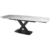 Large Extending Dining Table 160-240cm - In White Stone