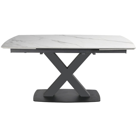 Large Extending Dining Table 160-240cm - In White Stone