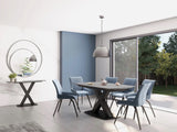 Medium Extending Dining Table 140-200cm- In Grey Stone
