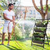 4-Tier Vertical Raised Garden Bed with 4 Containers and Drainage Holes-S
