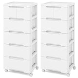 Rolling Storage Cabinet with Universal Wheels and 5/6/7 Drawers-6-Drawer