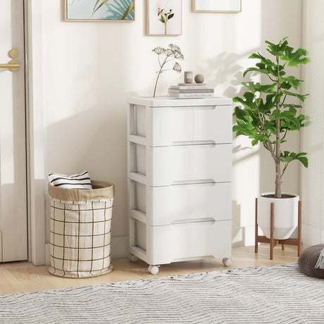 Rolling Storage Cabinet with Universal Wheels and 5/6/7 Drawers-5 Drawers