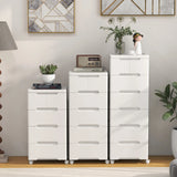 Rolling Storage Cabinet with Universal Wheels and 5/6/7 Drawers-5 Drawers