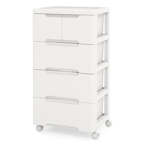 Rolling Storage Cabinet with Universal Wheels and 5/6/7 Drawers-5 Drawers