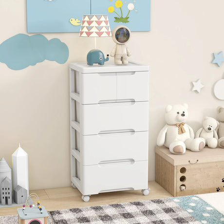 Rolling Storage Cabinet with Universal Wheels and 5/6/7 Drawers-5 Drawers