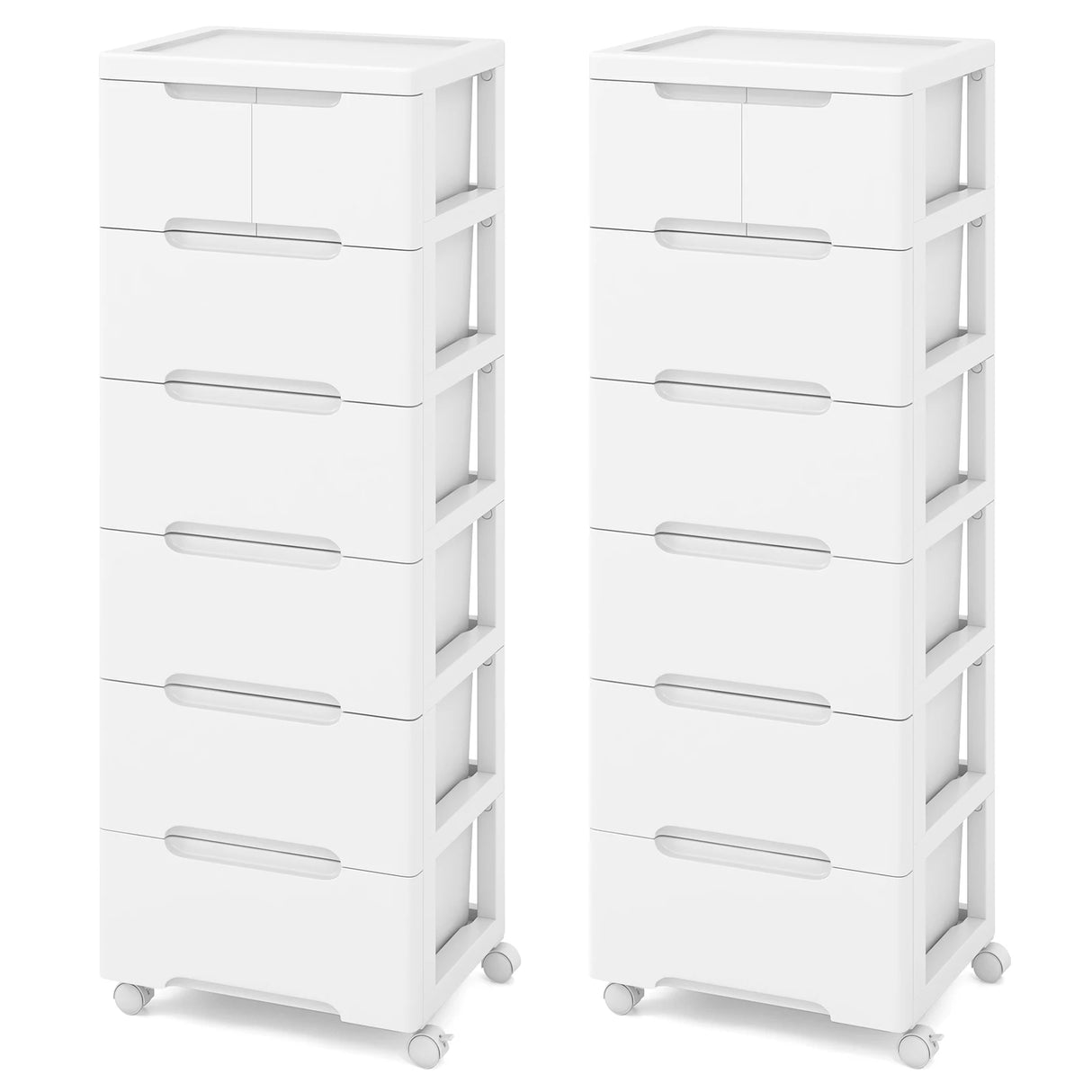 Rolling Storage Cabinet with Universal Wheels and 5/6/7 Drawers-7-Drawer