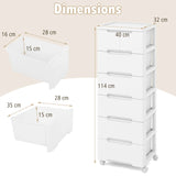 Rolling Storage Cabinet with Universal Wheels and 5/6/7 Drawers-7-Drawer