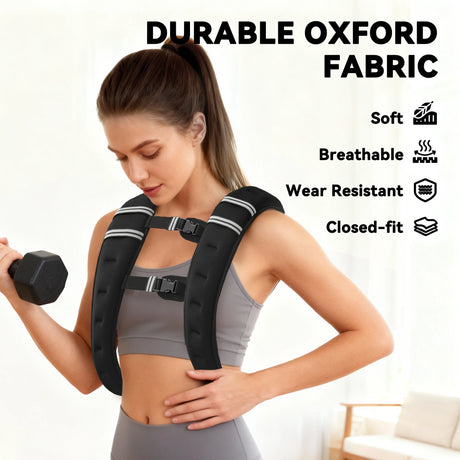 HOMCOM 5KG Weighted Vest, Running Weight Vest with Adjustable Strap, Convenient Pocket and Reflective Strips for Men and Women