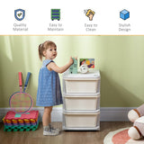 HOMCOM Three-Tier Kids Storage Boxes, with Three Drawers - White