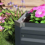 Outsunny 60 x 240cm Galvanised Steel Planter, with Open Bottom