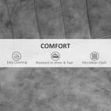 HOMCOM Modern Bar Stools Set of 2, Height Adjustable Swivel Bar Chairs with Backrest, Gas Lift and Footrest, Microfibre Barstools for Breakfast Counter, Kitchen Island, Grey