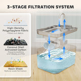 PawHut 3.2L Cat Water Fountain for Drinking, Cat Fountain Stainless Steel with Visible Water-Level Window, Ultra-Silent Pump