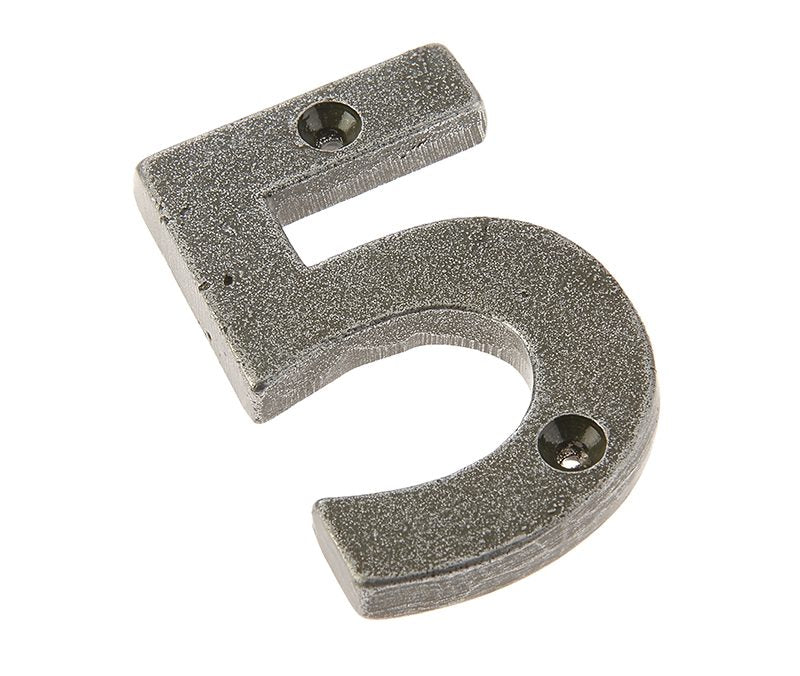 Valley Forge Door Numerals Pewter No. 5