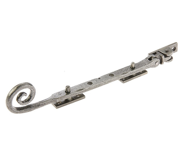 Valley Forge Curly Tail Casement Stays 245x15x6mm Pewter