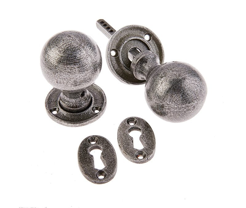 Round Mortice Door Knob Pewter