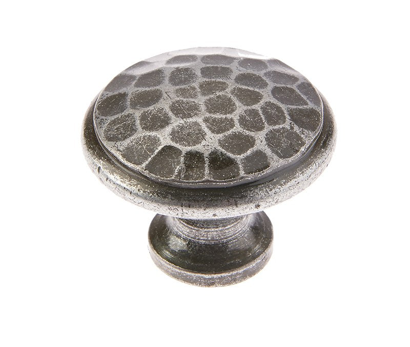 Hammered Cupboard Knobs 40mm Pewter