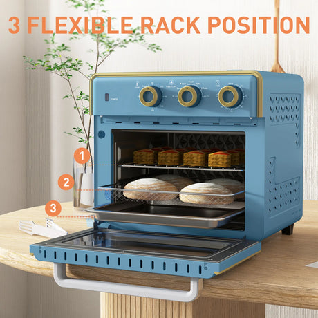 HOMCOM 20L 90-230 Mini Electric Oven - Blue