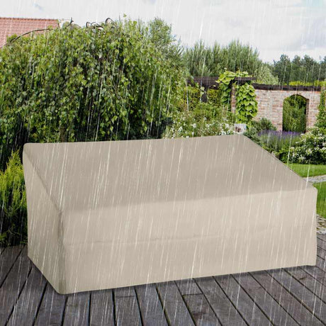 Outsunny 600D Oxford Cloth Furniture Cover 3 Seat Sofa Protector Large Garden Patio Outdoor Waterproof Beige 218x111x63-101cm