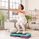 HOMCOM 3-Level Aerobic Step 10/15/20cm Steppers for Exercise Workout w/ Non-Slip Top Compact Stepper Home Office Indoor Outdoor Fitness Equipment