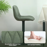 HOMCOM Breakfast Bar Stools Set of 2 Linen upholstery 60-80cm Adjustable Height - Green