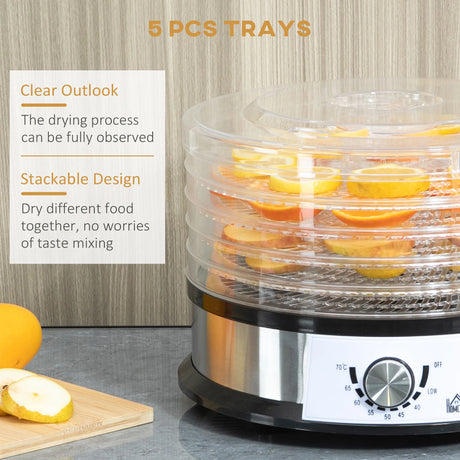 HOMCOM 40-70 Five-Tray Food Dehydrator