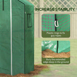 Outsunny Greenhouse Cover Replacement Walk-in PE Hot House Cover with Roll-up Door and Windows, 140 x 73 x 190cm, Green