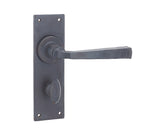 Valley Forge Door Handle on Bathroom Plate Beeswax
