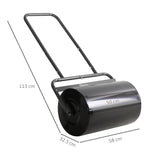 Outsunny 38L Fillable Cylinder Steel Lawn Roller - Black