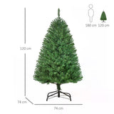 HOMCOM 4FT Christmas Tree Warm White LED Light Holiday Home Decoration, Green