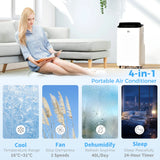 HOMCOM 12000 BTU App-Controlled Mobile Air Conditioner - White
