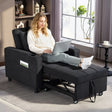 HOMCOM 3-in-1 Single Sofa Bed, Convertible Sleeper Chair Bed - Black