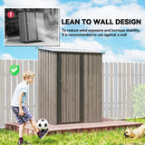 Outsunny 5x3 Garden Shed with Sloped Roof, Lockable Door for Tools and Equipment Storage, Light Grey