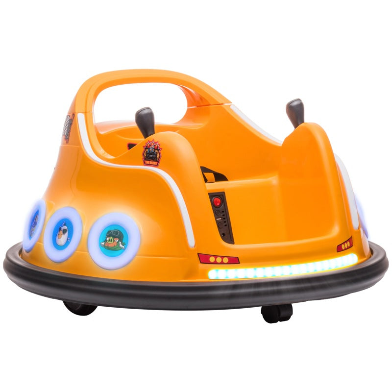 AIYAPLAY Angry Bird Licensed Waltzer Car, 12V Kids Bumper Car w/ Joysticks, Remote, Music LED Lights, Orange