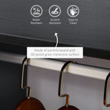 HOMCOM Open Wardrobe on Wheels, Bedroom Wardrobe with Clothes Hanging Rail, 2 Storage Shelves, Mobile Garment Rack for Cloakroom, Hallway, Black