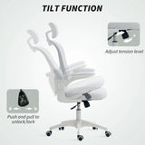 Vinsetto Multi-Adjustable Office Chair, with Lumbar Support, Headrest and Mesh Back - White