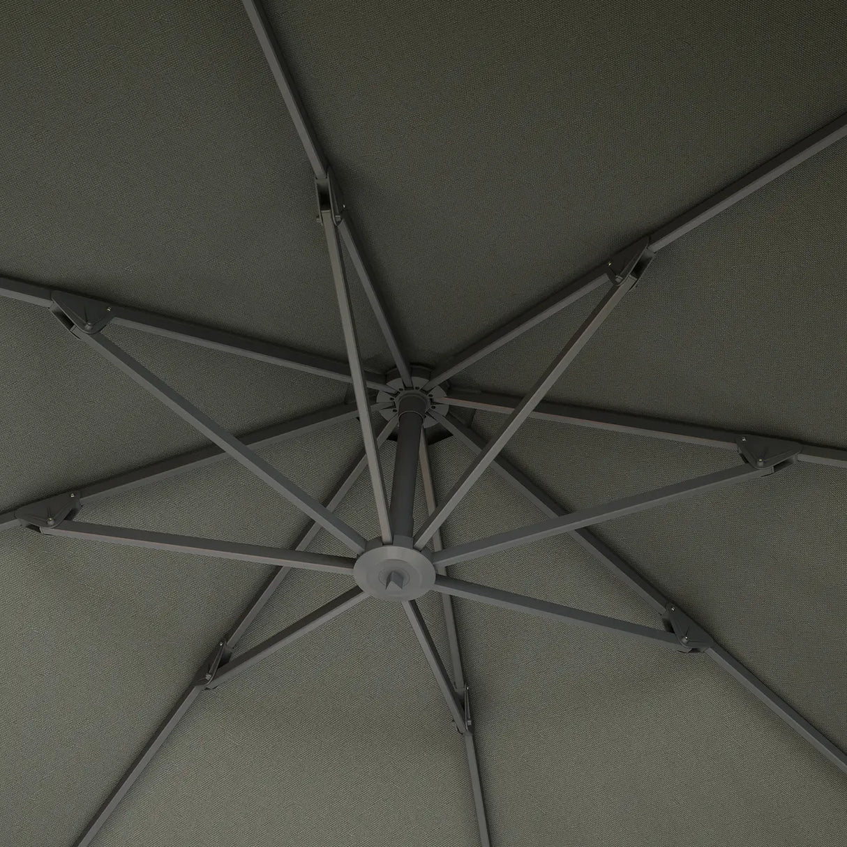 Outsunny 3(m) Garden Cantilever Parasol, Round Overhanging Umbrella with Crank Handle, Cross Base, Aluminium Frame and 360 Rotation, Banana Patio Umbrella for Outdoor Sun Shade, Grey