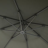 Outsunny 3(m) Garden Cantilever Parasol, Round Overhanging Umbrella with Crank Handle, Cross Base, Aluminium Frame and 360 Rotation, Banana Patio Umbrella for Outdoor Sun Shade, Grey