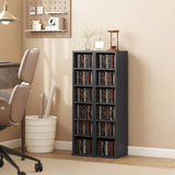 HOMCOM Set of 2 CD Media Display Shelf Unit Tower Rack with Adjustable Shelves, Black
